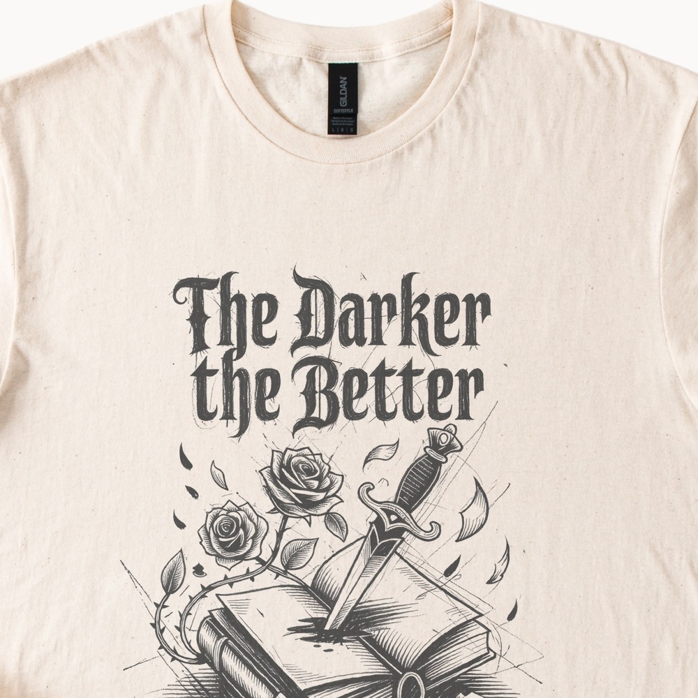 The Darker the Better Gothic Dagger Rose Graphic Tee - Picture 2 of 6